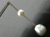 EXTRA LARGE 1.7CT DIAMOND & AAA SOUTH SEA PEARL 18K YELLOW GOLD HANGING EARRINGS