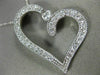 ANTIQUE 1.05CT DIAMOND 14KT WHITE GOLD 3D FILIGREE MILGRAIN HEART PENDANT #17756