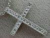 ESTATE .25CT DIAMOND 14KT WHITE GOLD 3D CLASSIC FILIGREE MILGRAIN CROSS PENDANT