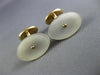 ANTIQUE AAA MOTHER OF PEARL 14K YELLOW GOLD CLASSIC HANDCRAFTED CUFF LINK #26424