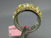 ESTATE 5.08CT FANCY YELLOW & WHITE DIAMOND 18K GOLD MULTI SHAPE ANNIVERSARY RING