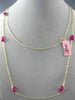 ESTATE LONG 21.37CT AAA RUBIES 14KT YELLOW GOLD 3D TEAR DROP PEAR SHAPE NECKLACE