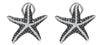 LARGE 1.20CT WHITE & BLACK DIAMOND 14KT ROSE GOLD 3D STARFISH CLIP ON EARRINGS
