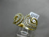 ESTATE WIDE .50CT DIAMOND 14KT YELLOW GOLD 3D MULTI ROW FLEUR DE LIS FUN RING