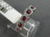 ESTATE .73CT DIAMOND & AAA RUBY 18KT WHITE GOLD ETOILE HEXAGON ANNIVERSARY RING