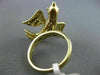 ESTATE WIDE 1.31CT WHITE & BLACK DIAMOND 14KT YELLOW GOLD 3D HAPPY BIRD FUN RING