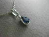 ESTATE .67CT DIAMOND & AAA SAPPHIRE 14KT WHITE GOLD TEAR DROP PEAR SHAPE PENDANT