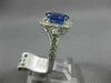 ESTATE LARGE 2.85CT DIAMOND & AAA TANZANITE 18KT WHITE GOLD HALO ENGAGEMENT RING