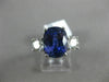 ESTATE LARGE 1.90CT DIAMOND & AAA SAPPHIRE 18KT WHITE GOLD ROUND ENGAGEMENT RING
