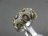 ESTATE WIDE .72CT DIAMOND 14KT WHITE & ROSE GOLD 3D PAVE HANDCRAFTED ROPE RING