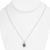 1.44CT DIAMOND & AAA SAPPHIRE 14KT WHITE GOLD OVAL ADJUSTABLE FLOATING PENDANT