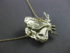 ANTIQUE .25CT DIAMOND 14KT TWO TONE GOLD 3D ENAMEL BUTTERFLY NECKLACE #23628