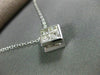 ESTATE 1.2CT PRINCESS DIAMOND 14K WHITE GOLD 3D CLASSIC INVISIBLE PENDANT #18504