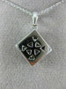 ESTATE 1.0CT DIAMOND 14KT WHITE GOLD 3D INVISIBLE SQUARE FLOATING PENDANT #17673
