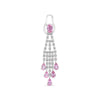 LARGE 4.18CT DIAMOND & AAA PINK SAPPHIRE 18K WHITE GOLD MULTI SHAPE FUN EARRINGS