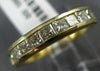 ESTATE .97CT PRINCESS DIAMOND 14KT YELLOW GOLD CHANNEL WEDDING ANNIVERSARY RING