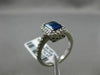 ESTATE 1.40CT DIAMOND & SAPPHIRE 14K WHITE GOLD HALO EMERALD CUT ENGAGEMENT RING