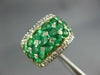 LARGE 9.66CT DIAMOND & AAA EMERALD 18KT 2 TONE GOLD ROUND & OVAL MULTI ROW RING