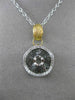 ESTATE .75CT DIAMOND 14KT WHITE & YELLOW GOLD WAVE HANDCRAFTED FLOATING PENDANT