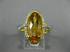 ESTATE WIDE 2.78CT DIAMOND & AAA CITRINE 14KT YELLOW GOLD FILIGREE OVAL FUN RING