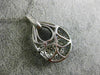 ESTATE 2.51CT DIAMOND & SAPPHIRE 18KT WHITE & BLACK GOLD TEAR DROP SWIRL PENDANT