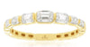 .85CT DIAMOND 14KT YELLOW GOLD EMERALD CUT GRADUATING 7 STONE ANNIVERSARY RING