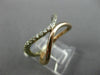 ESTATE WIDE .23CT DIAMOND 14KT WHITE & ROSE GOLD 3D DOUBLE ROW SWIRL FUN RING