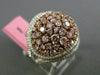 ESTATE LARGE 2.29CT PINK & WHITE DIAMOND 18KT 2 TONE GOLD MULTI SHAPE OVAL RING
