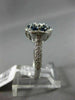 ESTATE WIDE 3.60CT DIAMOND & AAA ROUND SAPPHIRE 14KT WHITE GOLD 3D FLOWER RING