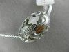 ESTATE LARGE .10CT DIAMOND 14K WHITE GOLD CLASSIC MULTI BUTTERFLY BARREL PENDANT