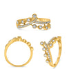 .36CT DIAMOND 14K YELLOW GOLD ROUND BEZEL & PRONG 2 ROW CRISS CROSS LOVE RING