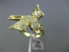ESTATE WIDE 1.31CT WHITE & BLACK DIAMOND 14KT YELLOW GOLD 3D HAPPY BIRD FUN RING