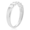ESTATE .74CT ROUND DIAMOND 14K WHITE GOLD 5 STONE SEMI ETERNITY ANNIVERSARY RING