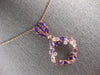 3.51CT DIAMOND & AAA AMETHYST & PINK QUARTZ 14K ROSE GOLD SQUARE ETOILE NECKLACE