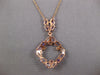 3.51CT DIAMOND & AAA AMETHYST & PINK QUARTZ 14K ROSE GOLD SQUARE ETOILE NECKLACE