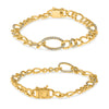 .50CT DIAMOND 14KT YELLOW GOLD 3D OVAL LINK OPEN CUBAN BY THE YARD LOVE BRACELET