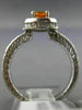 LARGE 1.40CT DIAMOND & YELLOW SAPPHIRE 14KT WHITE GOLD FILIGREE ENGAGEMENT RING