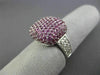 ESTATE LARGE 2.82CT DIAMOND & AAA PINK SAPPHIRE 18KT WHITE GOLD 3D SQUARE RING