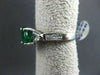 ESTATE LARGE 2.69CT DIAMOND & AAA ROUND EMERALD PLATINUM CLASSIC ENGAGEMENT RING