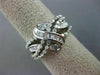 ESTATE 1.26CT DIAMOND 18K WHITE GOLD 3D MULTI ROW CRISS CROSS LOVE INFINITY RING
