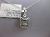 ESTATE .49CT DIAMOND 18K WHITE GOLD ROUND & BAGUETTE CLUSTER SQUARE HALO PENDANT