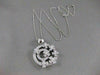 LARGE ESTATE 1.90CTW DIAMOND 14KT WHITE GOLD FLOWER CIRCLE PAVE PENDANT #19907