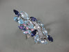 ESTATE EXTRA LARGE 6.66CT DIAMOND & MULTI GEM 14KT WHITE GOLD 3D LEAF FUN RING