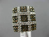 ESTATE LARGE 1.92CT WHITE & CHOCOLATE FANCY DIAMOND 14KT WHITE GOLD SQUARE RING