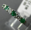 ESTATE .62CT DIAMOND & AAA EMERALD 14KT WHITE GOLD 3D 7 STONE ANNIVERSARY RING