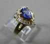 ESTATE 1.33CT DIAMOND & AAA PEAR TANZANITE 14K YELLOW GOLD 3D COCKTAIL RING 9787