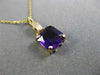 ESTATE 1.50CT AAA AMETHYST 14KT YELLOW GOLD 3D SOLITAIRE FLOATING PENDANT #26240