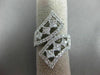 ESTATE LARGE 1.25CT DIAMOND 14KT WHITE GOLD 3D FLOWER CRISS CROSS SNAKE FUN RING