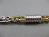 ESTATE WIDE & LARGE 14KT WHITE & YELLOW GOLD 3D FANCY LINK MEN'S BRACELET #22852