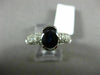 ESTATE WIDE .84CT DIAMOND & SAPPHIRE 14KT 2 TONE GOLD SEMI BEZEL ENGAGEMENT RING